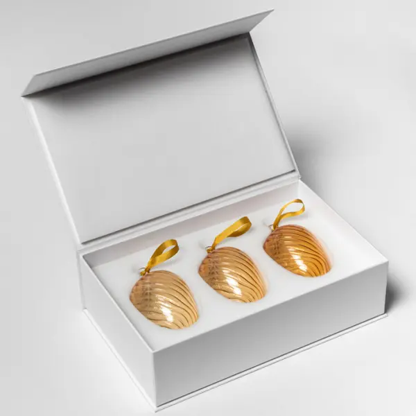 Набор украшений ручной работы ЯЙЦА, H8 см, 3 шт, светло-жёлтый, желтый, тёмно-жёлтый