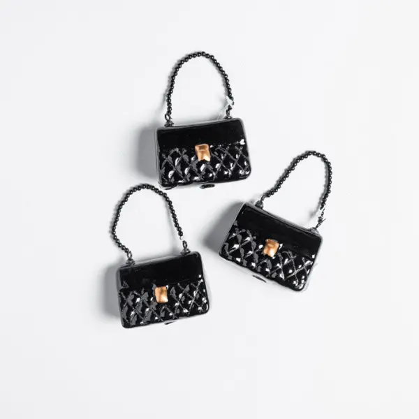 Подвес СУМКА 7х3х6 см, стекло, черный