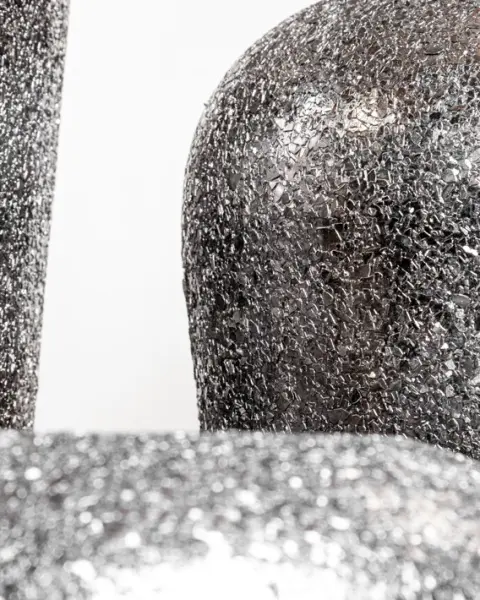 Кашпо с эффектом мозаики, 32x49 см, металл, черный