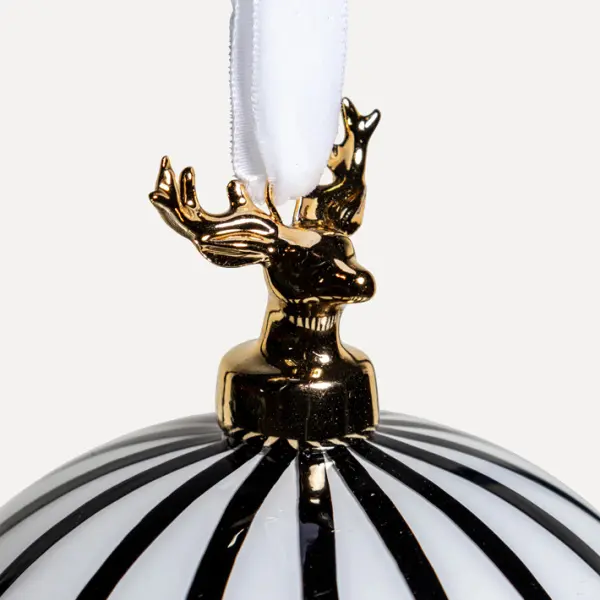 Шары в наборе D12 см, 2шт, стекло, белый, черный