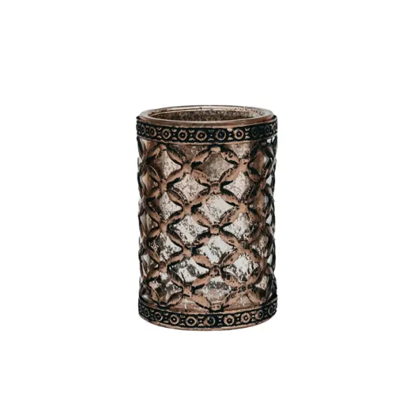 Подсвечник 8х12 см, стекло, бронзовый