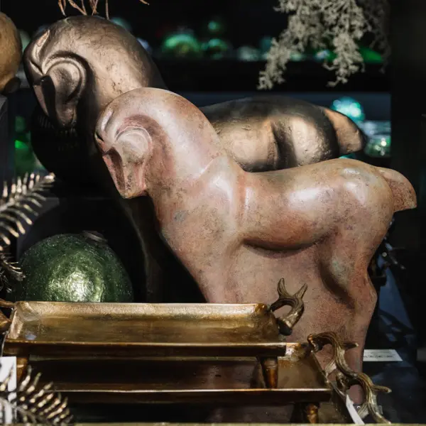 Фигура ЛОШАДЬ 56x14x54 см, металл, бронзовый