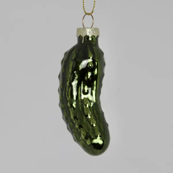 Подвесы в наборе ОГУРЦЫ 3х3х9 см, 8 шт, стекло, зеленый