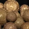 Шар c кристаллами D10 см, пластик, стекло, золотой