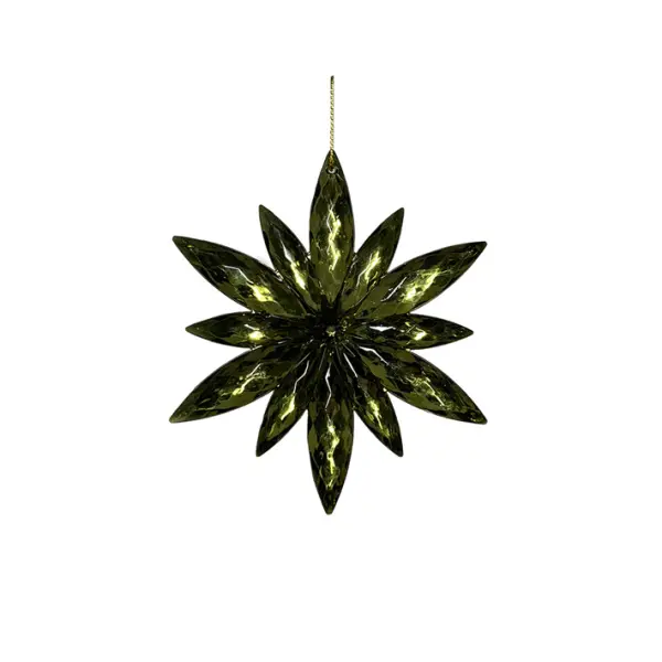 Подвес СНЕЖИНКА D11 см, акрил, зелёный