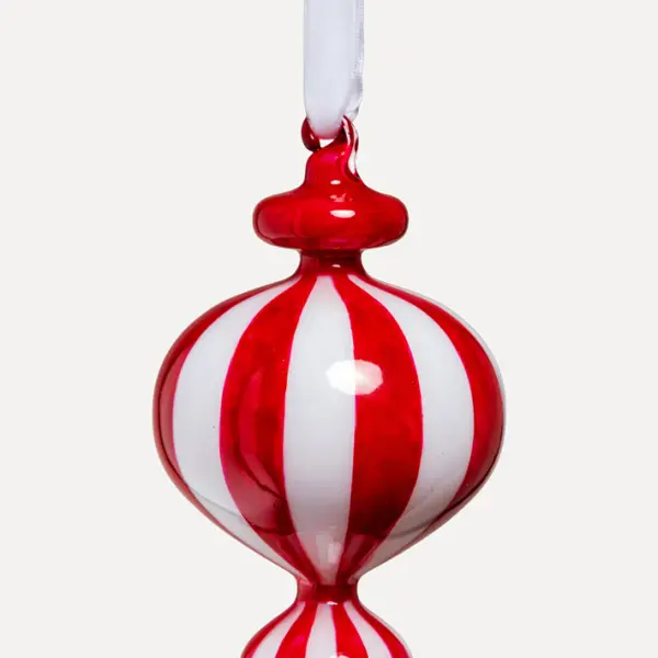 Подвес H27 см, стекло, красный, белый