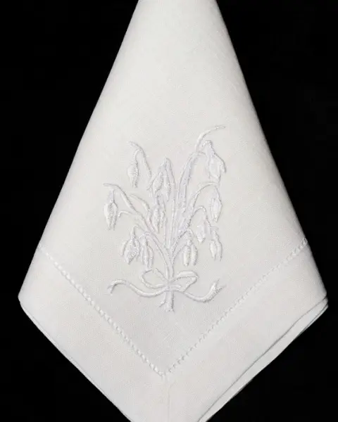 Набор льняных текстильных салфеток ПОДСНЕЖНИКИ, 45х45 см, 4 шт