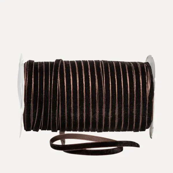 Бархатная лента, W 1 см, L 91,4 м, чернильный