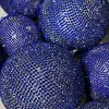 Шар c кристаллами D12 см, пластик, стекло, синий