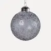 Шар D8 см, стекло, серый