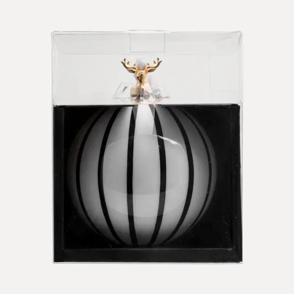 Шар D15 см, стекло, белый, черный