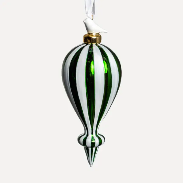 Подвес H18 см, стекло, зеленый, белый