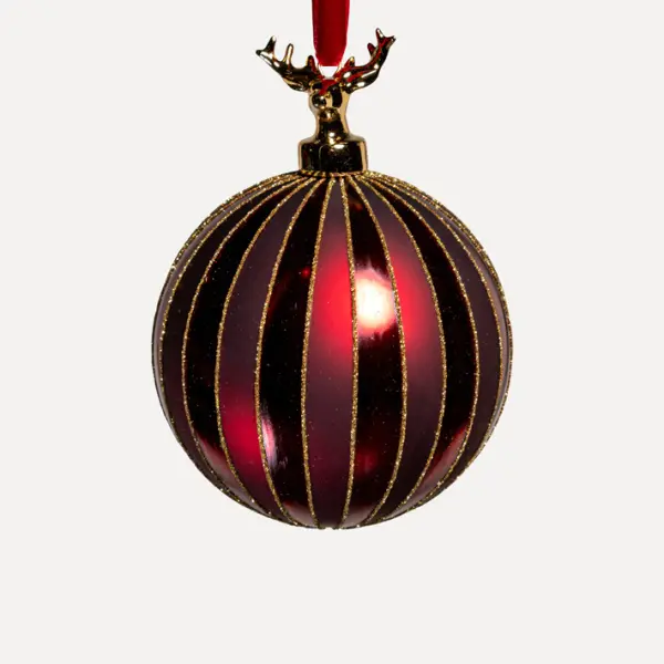 Шары в наборе D12 см, 2шт, стекло, красный