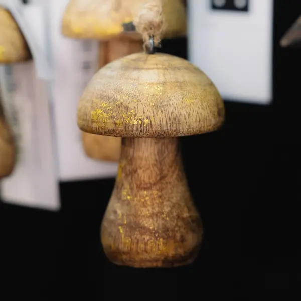 Подвес ГРИБ 6х9 см, дерево, коричневый