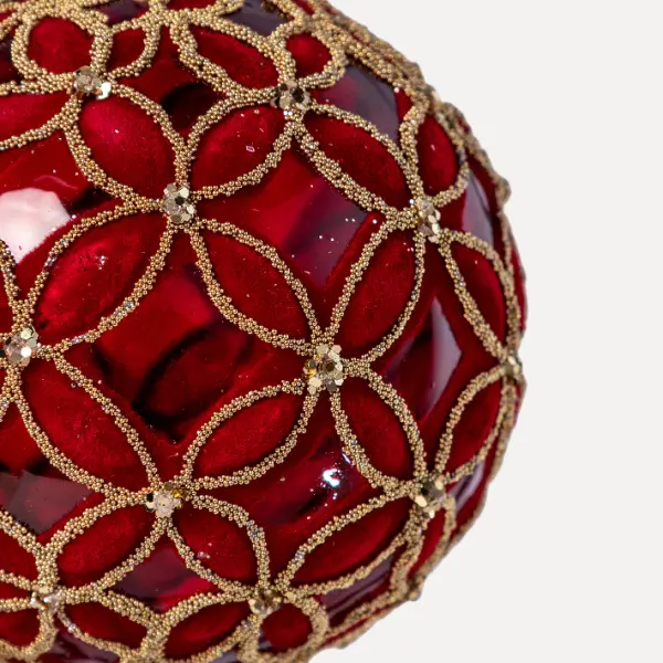 Шар D8 см, стекло, красный