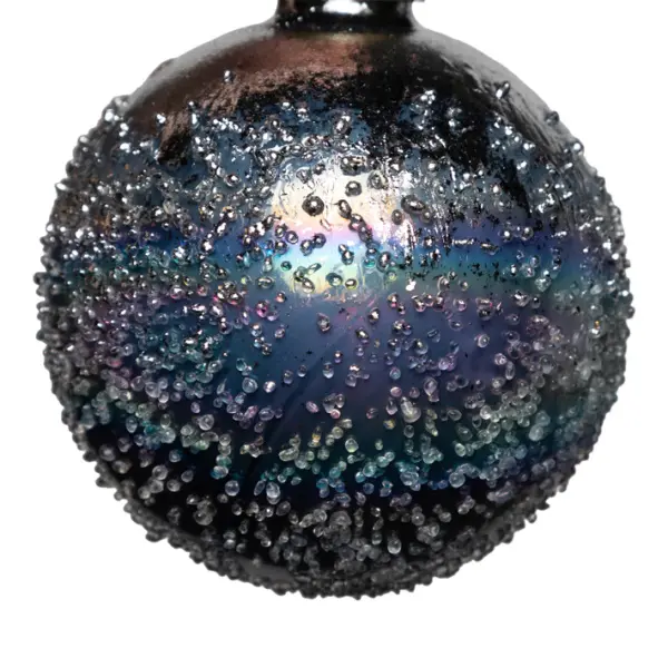 Шар засахаренный D8 см, стекло, голубой