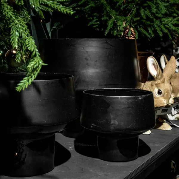 Набор из 3-х кашпо 32x29, 23х20, 18х16 см, металл, черный