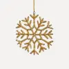 Подвес СНЕЖИНКА с бисером H15 см, металл, стекло, золотой