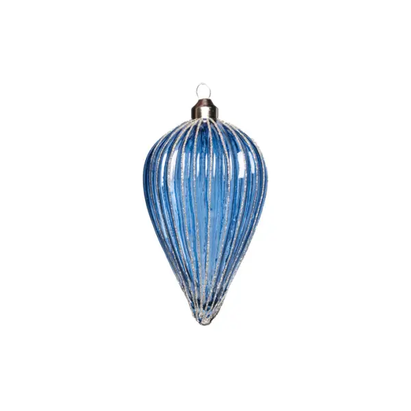Подвес КАПЛЯ H12 см, стекло, синий