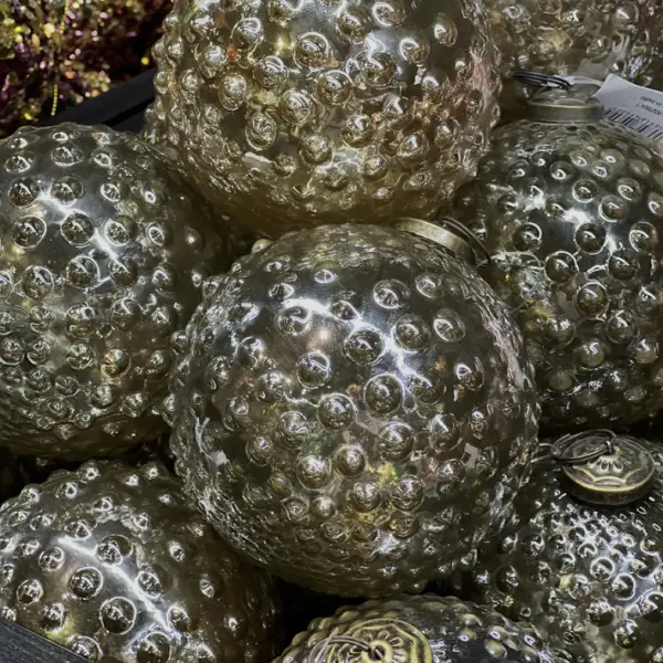 Шар D10 см, стекло, шампань