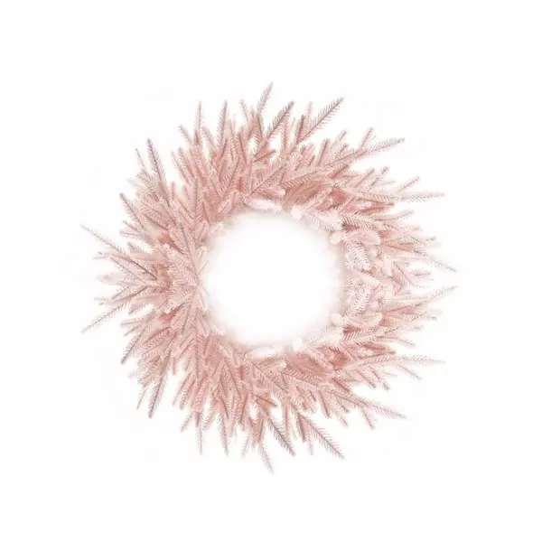 Венок рождественский D60 см, пластик, розовый
