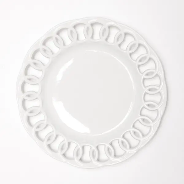 Комплект тарелок, 20 см, 4 шт, фарфор, белый