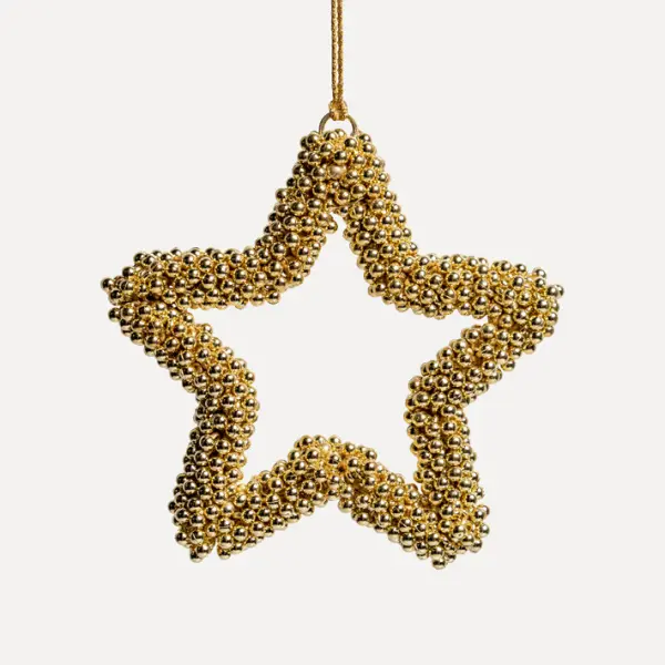 Подвес ЗВЕЗДА D11 см, бисер, золотой