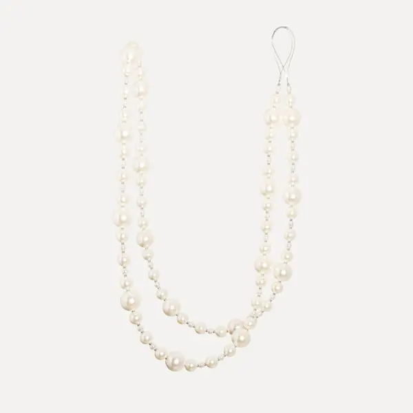 Гирлянда из бус L180 см, белый, пластик