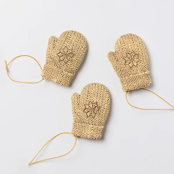 Подвес ВАРЕЖКА 6x9 см, полирезин, белый