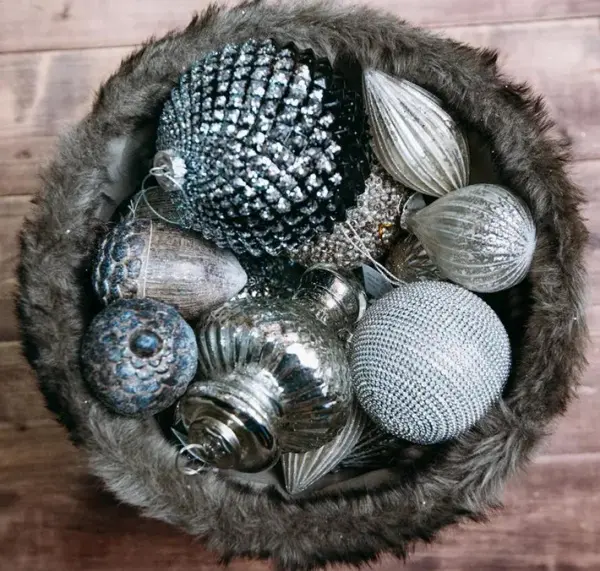 Шары в наборе D13 см, 2 шт, заснеженный, пластик, чёрный