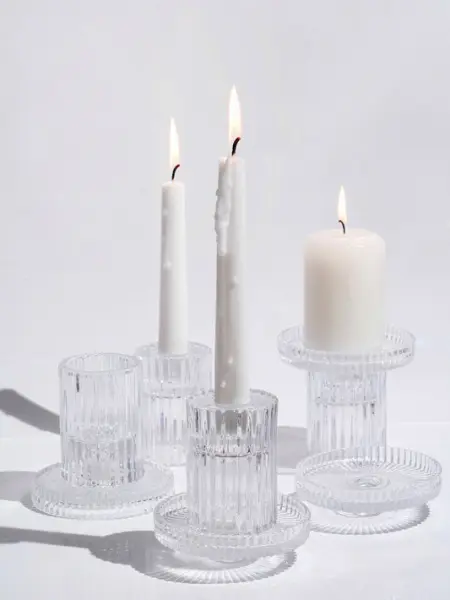 Подсвечник 10х10 см, стекло, прозрачный