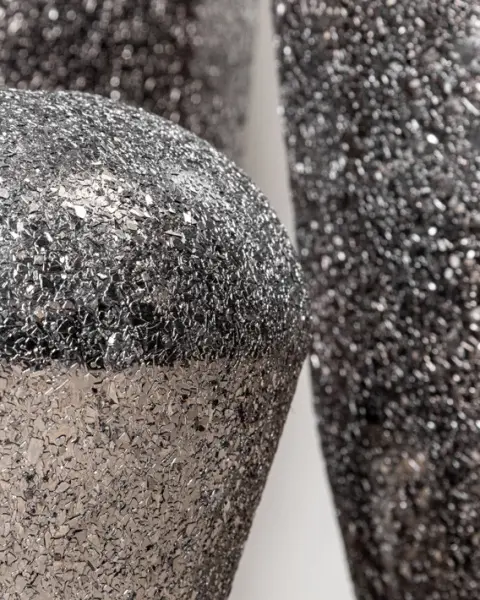 Кашпо с эффектом мозаики, 30x32 см, металл, черный