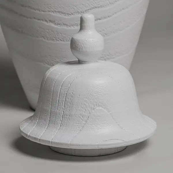 Ваза с крышкой 34х79 см, дерево, белый