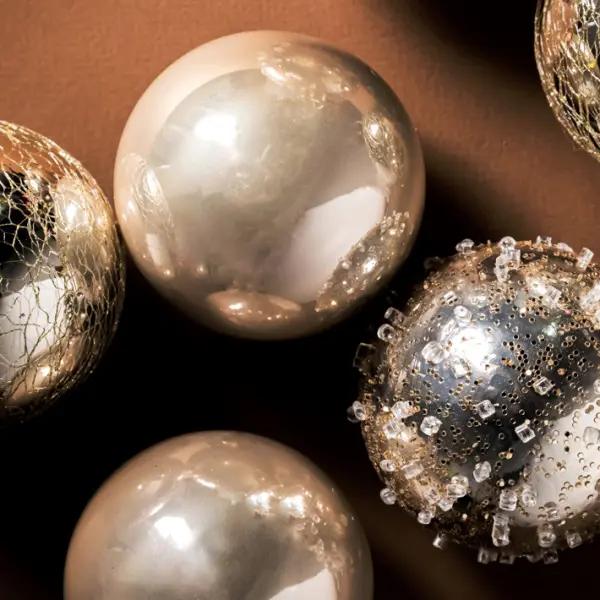 Шары в наборе D8 см, 6 шт, пластик, шампань