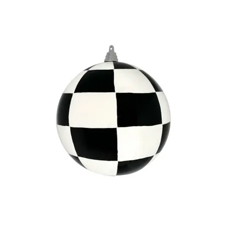 Шар в клетку D20 см, пластик, белый, черный