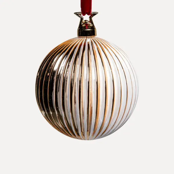 Шары в наборе D12 см, 2шт, стекло, белый