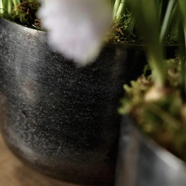 Кашпо на ножках 24х22 см, металл, черный