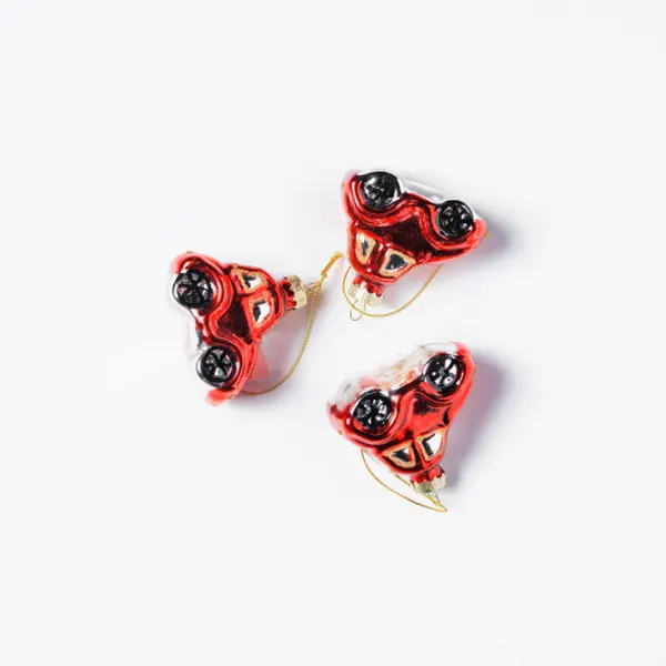 Подвес МАШИНКА 7х4х6 см, стекло, красный