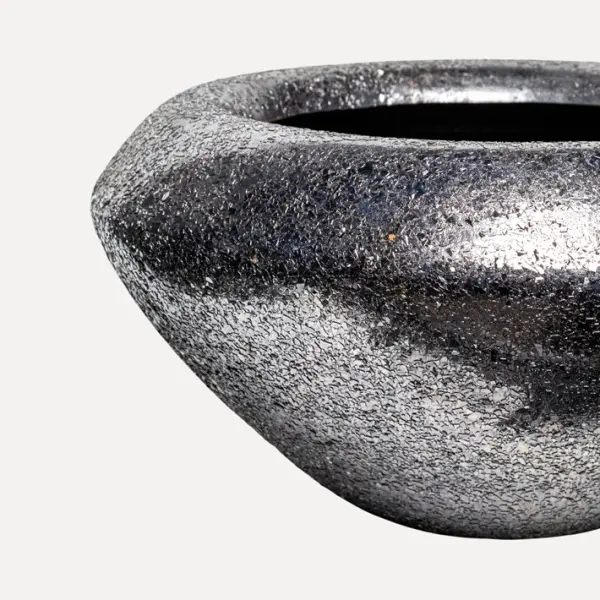 Кашпо с эффектом мозаики, 46x23 см, металл, черный