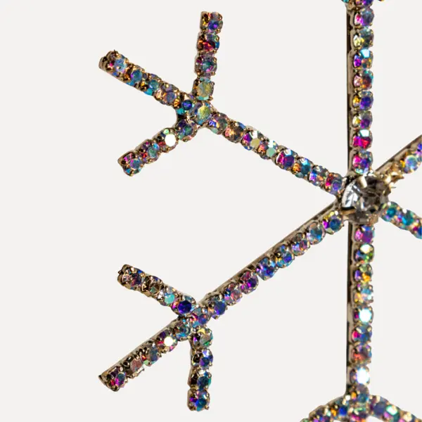 Подвес СНЕЖИНКА с кристаллами D10 см, стекло, металл, мультиколор