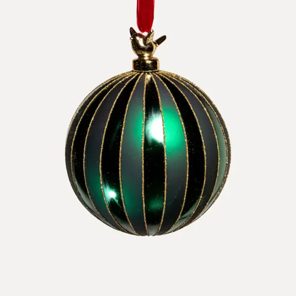 Шары в наборе D12 см, 2шт, стекло, зеленый