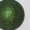 Шар D12 см c кристаллами, пластик, стекло, зеленый