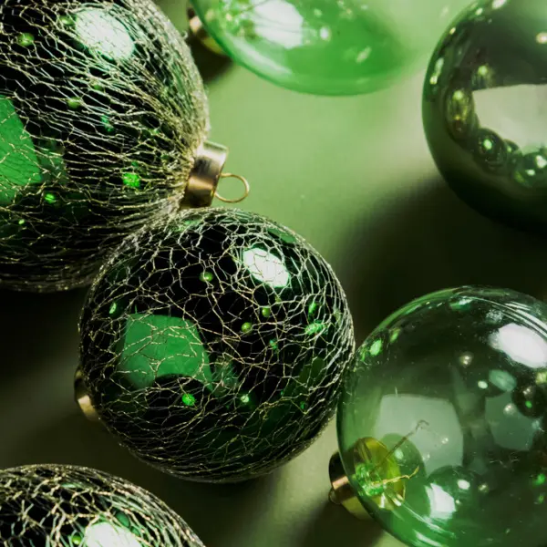 Шары в наборе D10 см, 9 шт, пластик, зеленый