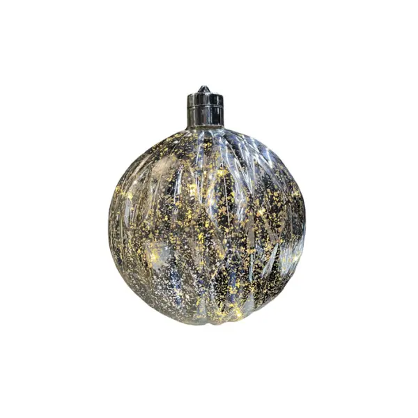 Шар LED D15 см, пластик, серебряный