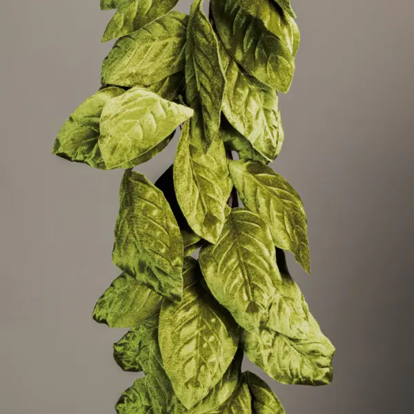 Ветка с листьями L140 см, бархат, оливковый