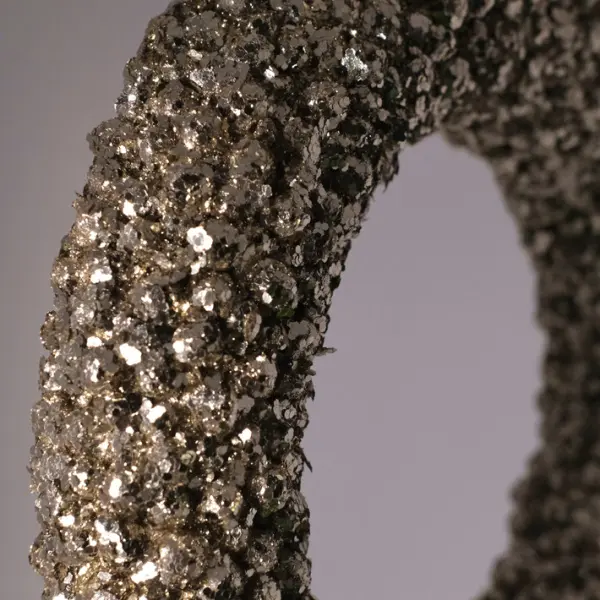 Венок D25 см с блёстками, пенопласт, шампань