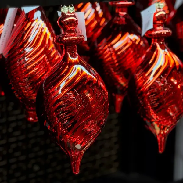 Подвес H29 см, стекло, красный