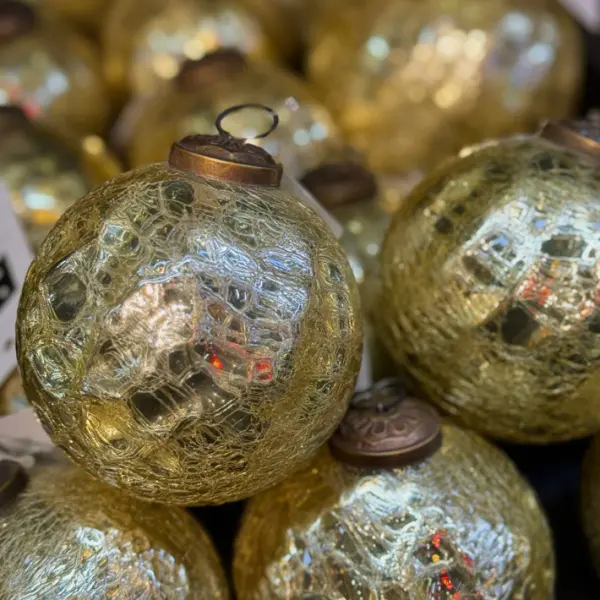 Шар D10 см, стекло, золотой