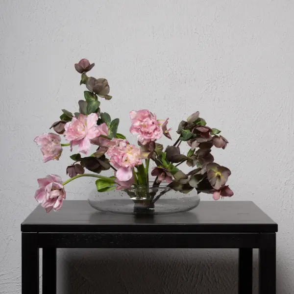 Ваза 29х8 см, стекло, серый