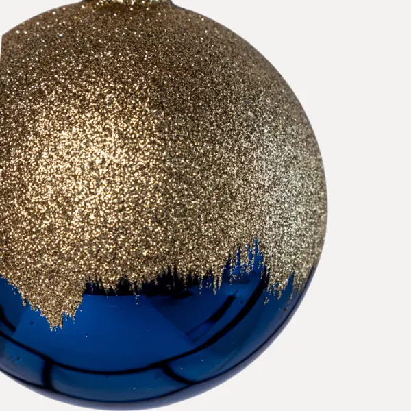 Шар D10 см, стекло, золотой, синий